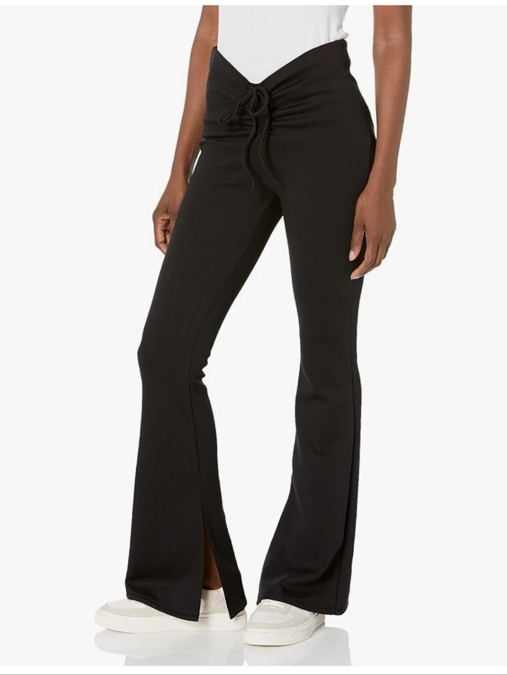 Black Women’s Lace-Up Wide Leg Pants